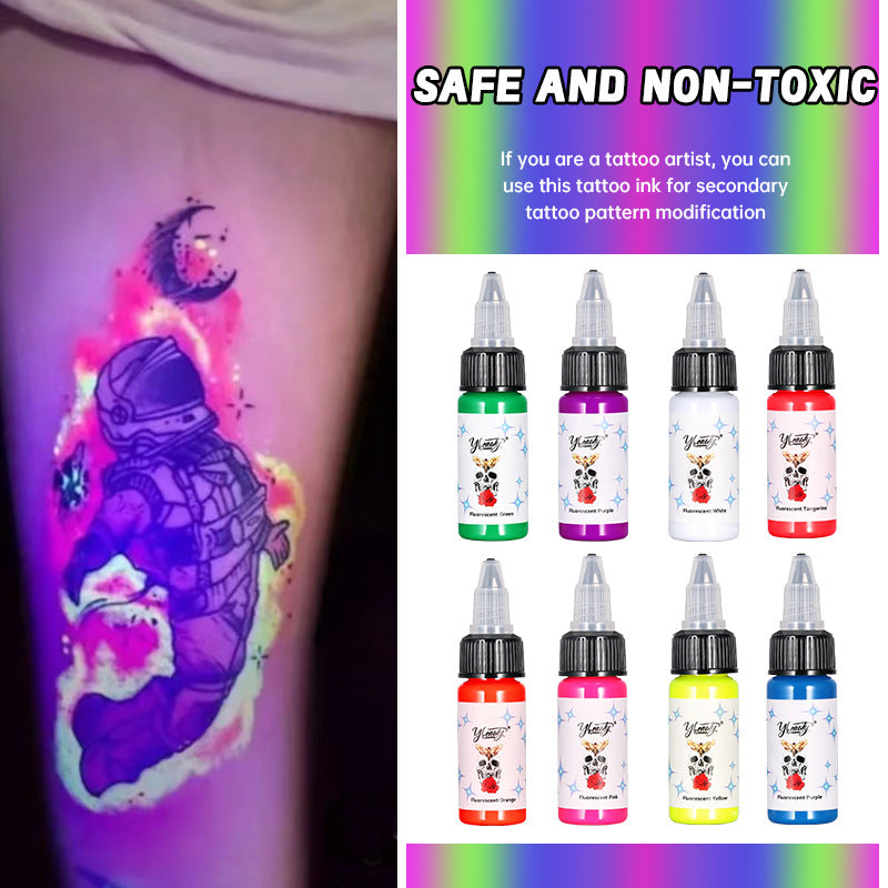 InkGearLab UV Reactive Tattoo Ink – 15ml Fluorescent Tattoo Pigment