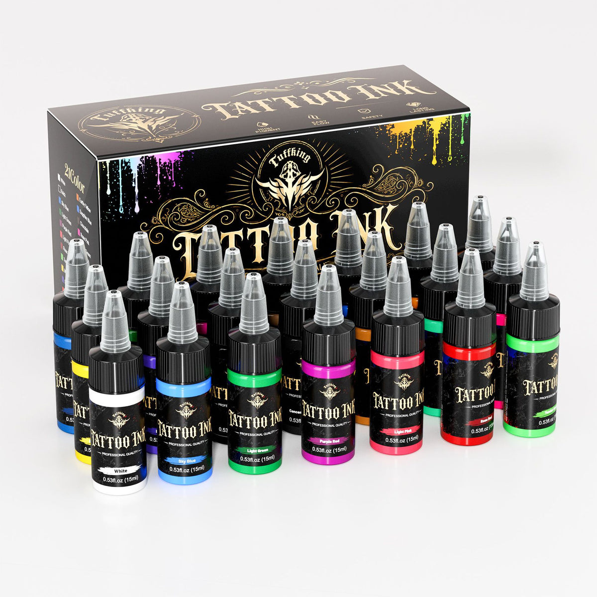 InkGearLab Tattoo Ink – 15ml Professional Tattoo Pigment, 21 Colors Available