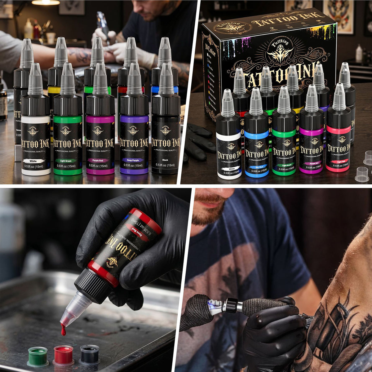 InkGearLab Tattoo Ink – 15ml Professional Tattoo Pigment, 21 Colors Available