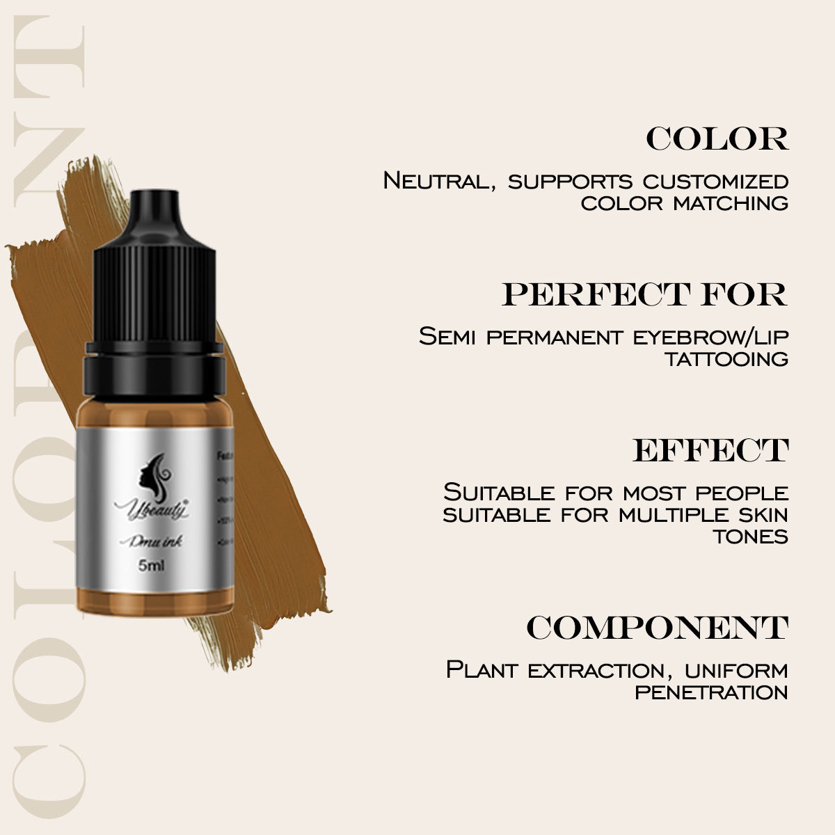 InkGearLab PMU Pigment – 5ml Permanent Makeup Pigment for Brows, Lips & Eyeliner | Beginner Friendly
