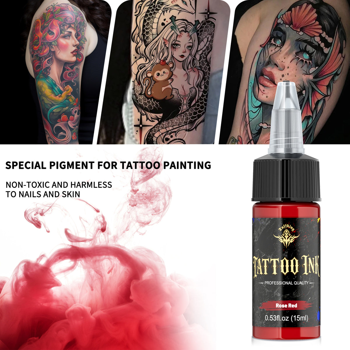 InkGearLab Tattoo Ink – 15ml Professional Tattoo Pigment, 21 Colors Available