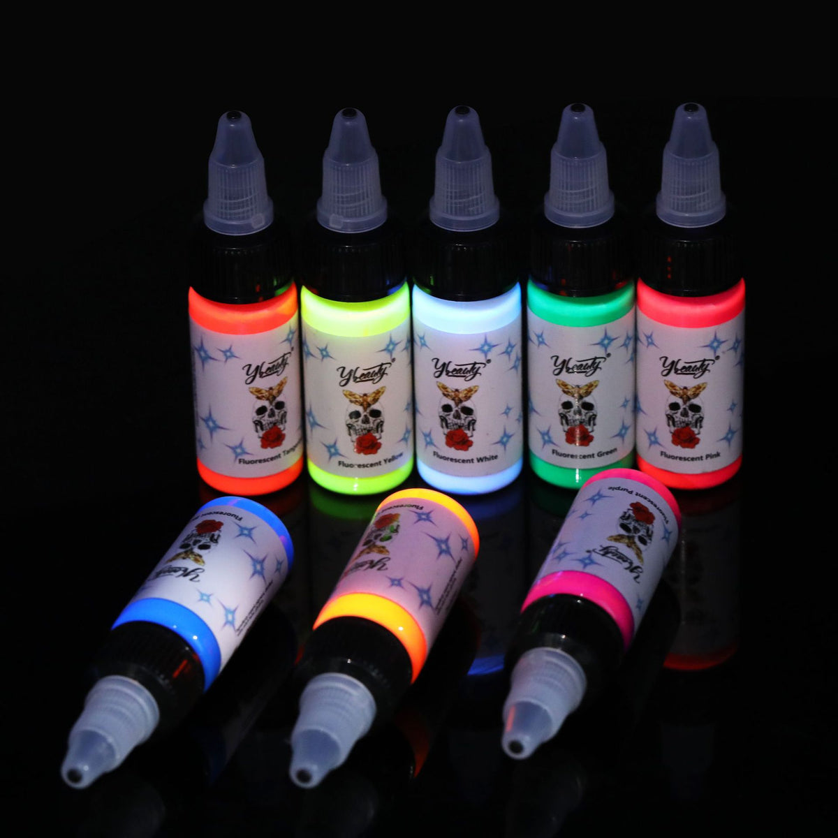 InkGearLab UV Reactive Tattoo Ink – 15ml Fluorescent Tattoo Pigment
