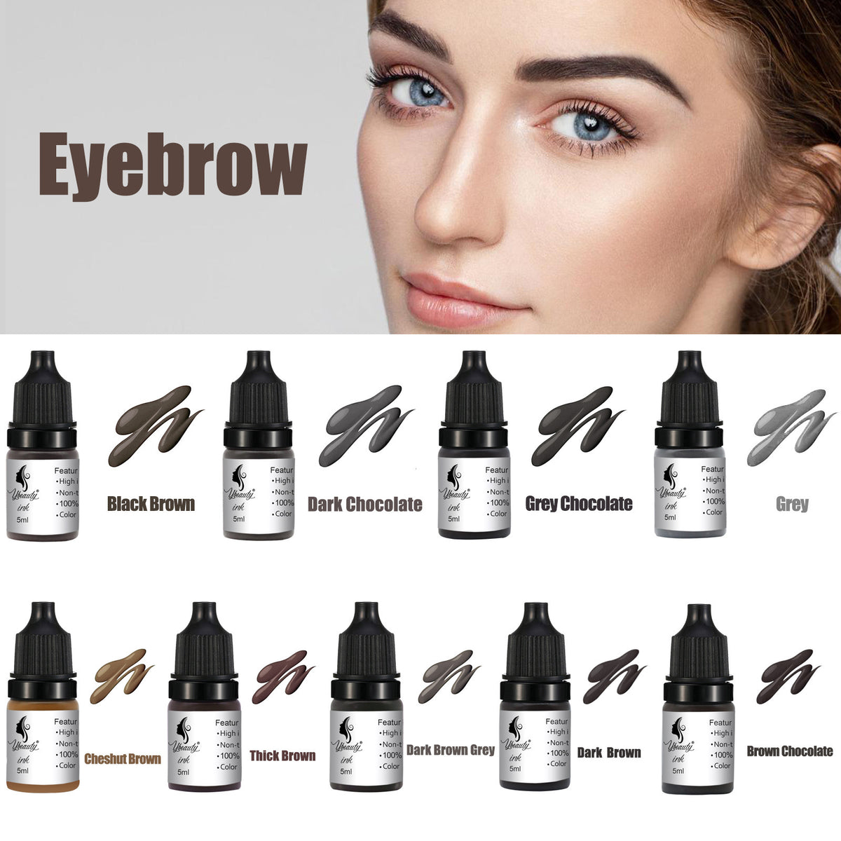 InkGearLab PMU Pigment – 5ml Permanent Makeup Pigment for Brows, Lips & Eyeliner | Beginner Friendly