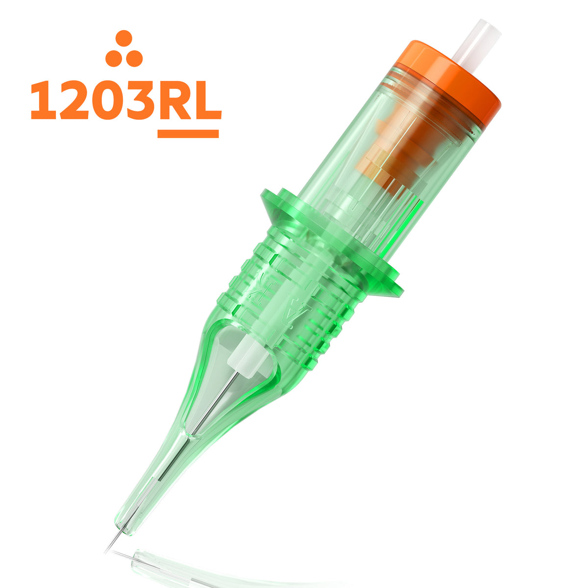 InkGearLab #12-0.35mm Universal Tattoo & PMU Cartridge Needles – Green (Box of 20)
