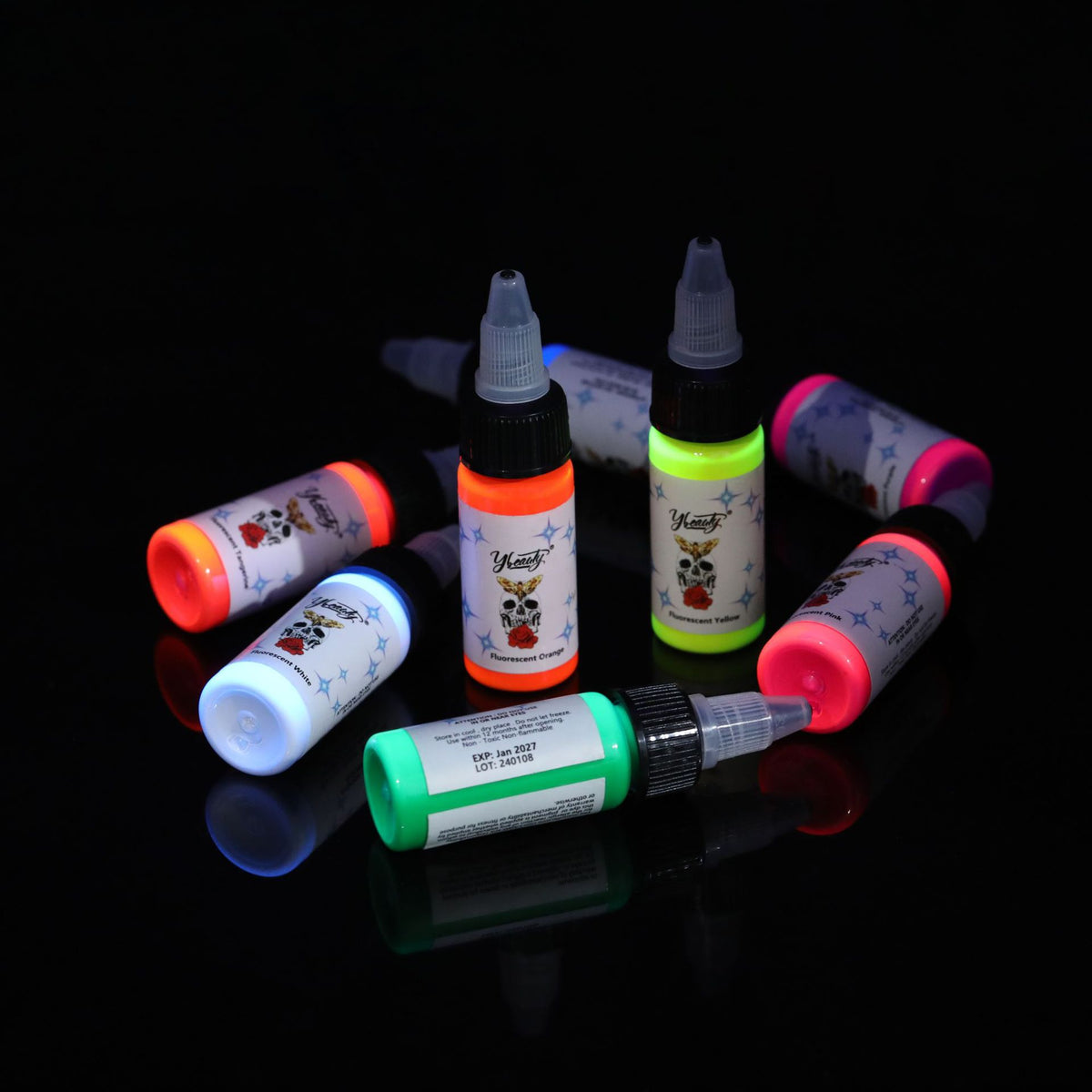 InkGearLab UV Reactive Tattoo Ink – 15ml Fluorescent Tattoo Pigment