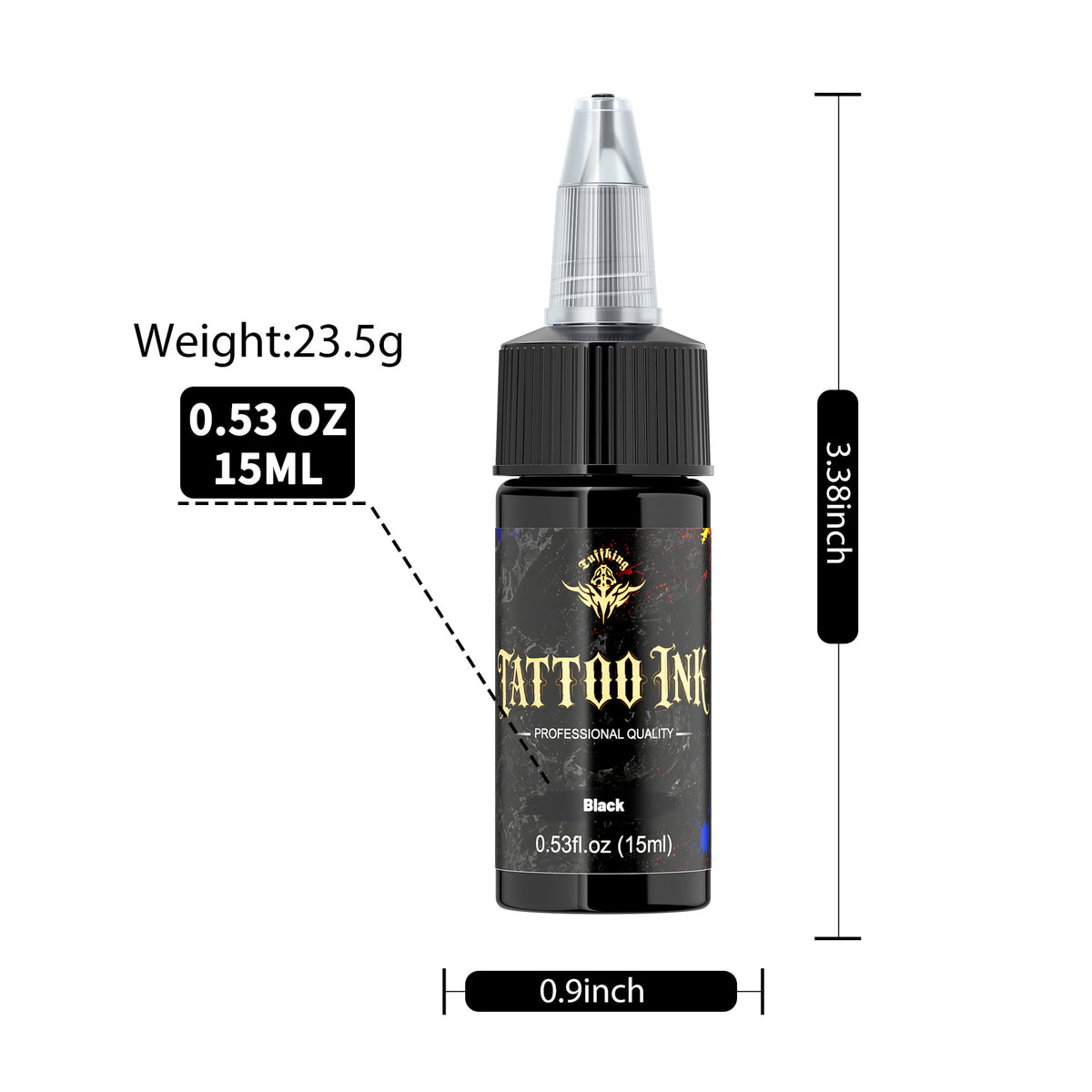 InkGearLab Tattoo Ink – 15ml Professional Tattoo Pigment, 21 Colors Available