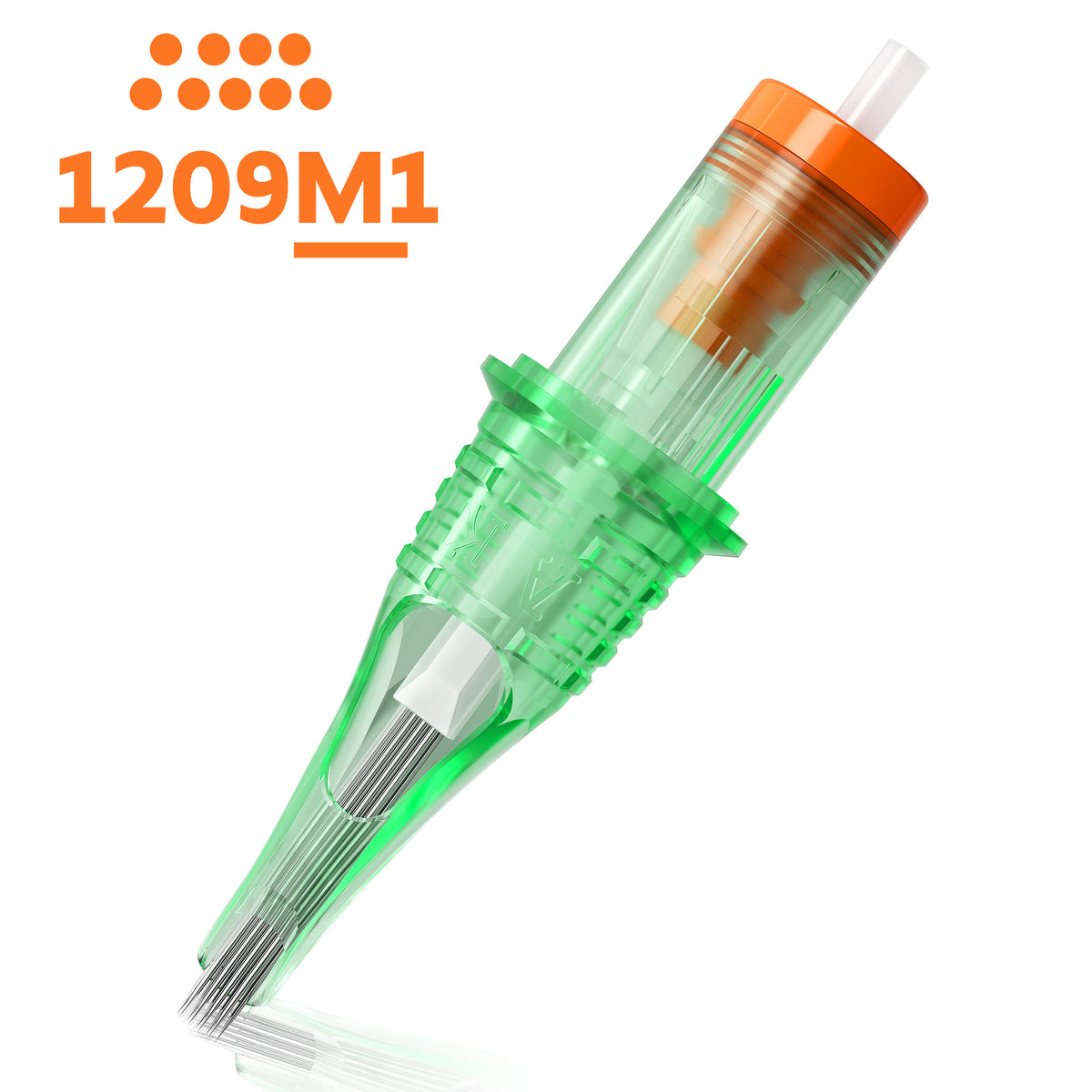 InkGearLab #12-0.35mm Universal Tattoo & PMU Cartridge Needles – Green (Box of 20)