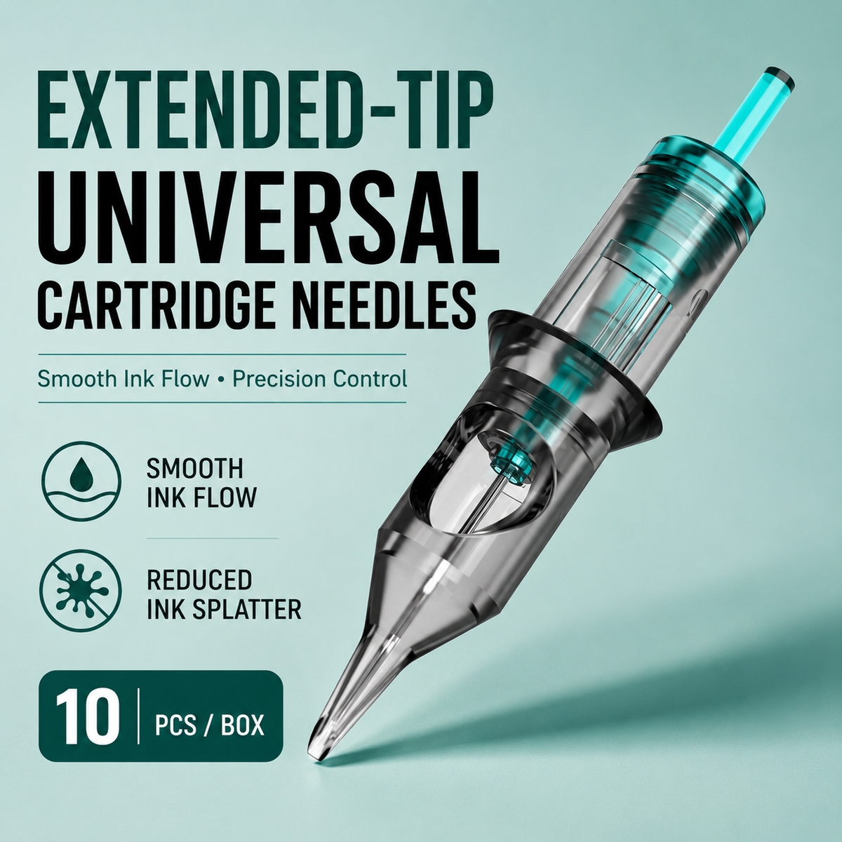 InkGearLab Universal Tattoo & PMU Cartridge Needles – Gray (Box of 10)